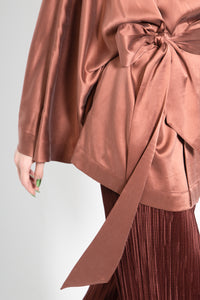 AZALEA - Short Silk Kimono Copper