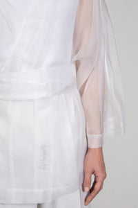 ALINE - Short Silk Kimono Innocent White