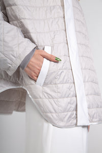 AVERY - Short Quilted Jacket Light Grey